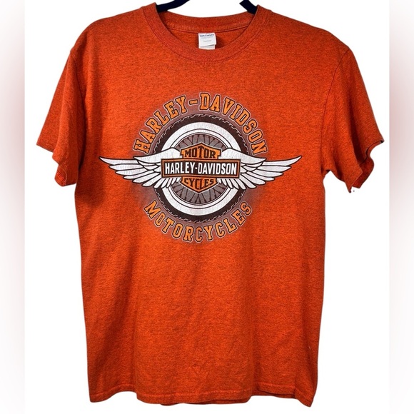 Harley Davidson orange tshirt, M, Moto, Biker, Classic Collectible - Picture 1 of 6